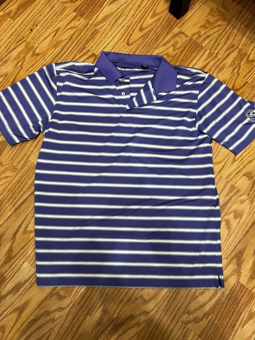 Oxford Golf Super Dry  Striped Polo Shirt Men's Large Riviera CC Coral Gables